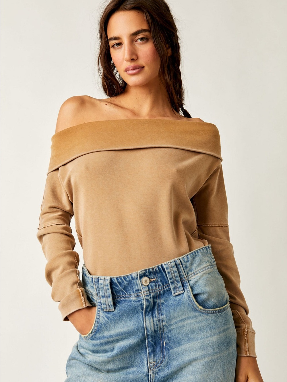 Free People We The Free Not The Same Tee Iced Coffee Small NWOT